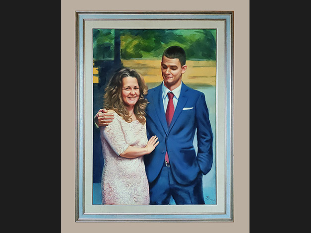 Portrait with oil paints on canvas-50x70cm
